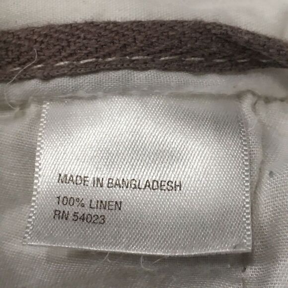 Old Navy Men 30x30 Pants Cream Chino Tapere Button Fly 100% Linen Coastal Preppy - Picture 9 of 16